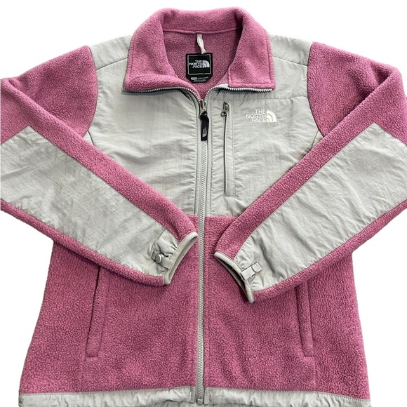 The NORTH FACE Polartec Recycled Pink Gray Full-Zip Fleece Jacket Size M - Picture 1 of 10